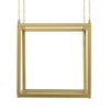 Hanging Open Plant Shelf with Chain | 20" Square Gold Iron Frame