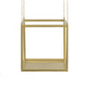 Hanging Open Plant Shelf with Chain | 20" Square Gold Iron Frame