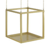 Hanging Open Plant Shelf with Chain | 20" Square Gold Iron Frame