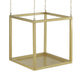 Hanging Open Plant Shelf with Chain | 20" Square Gold Iron Frame