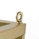 Hanging Open Plant Shelf with Chain | 20" Square Gold Iron Frame