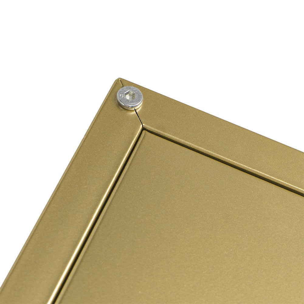 Hanging Open Plant Shelf with Chain | 20" Square Gold Iron Frame