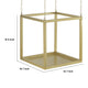 Hanging Open Plant Shelf with Chain | 20" Square Gold Iron Frame
