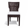 Dining Side Chair | Rattan Woven Seat & Back | Modern Black Wood Frame
