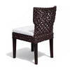 Dining Side Chair | Rattan Woven Seat & Back | Modern Black Wood Frame