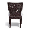 Dining Side Chair | Rattan Woven Seat & Back | Modern Black Wood Frame