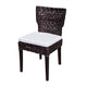 Dining Side Chair | Rattan Woven Seat & Back | Modern Black Wood Frame