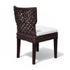 Dining Side Chair | Rattan Woven Seat & Back | Modern Black Wood Frame