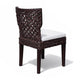 Dining Side Chair | Rattan Woven Seat & Back | Modern Black Wood Frame