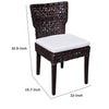 Dining Side Chair | Rattan Woven Seat & Back | Modern Black Wood Frame