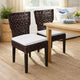 Dining Side Chair | Rattan Woven Seat & Back | Modern Black Wood Frame