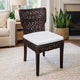 Dining Side Chair | Rattan Woven Seat & Back | Modern Black Wood Frame