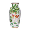 Jesu Decorative Botanical Flamingo Vase | White Green Porcelain | 16"