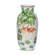 Jesu Decorative Botanical Flamingo Vase | White Green Porcelain | 16"