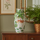 Jesu Decorative Botanical Flamingo Vase | White Green Porcelain | 16"