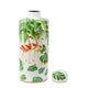 Jesu Decorative Botanical Flamingo Jar | White Green Porcelain | 18"