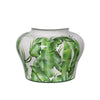 Jesu Ginger Jar with Lid | White Green Palm Leaf Accent | 17" Porcelain