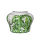 Jesu Ginger Jar with Lid | White Green Palm Leaf Accent | 17" Porcelain