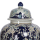Rayn Ginger Jar with Lid | Blue White Chinoiserie Art | 23" Porcelain