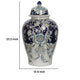 Rayn Ginger Jar with Lid | Blue White Chinoiserie Art | 23" Porcelain