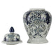 Rayn Ginger Jar with Lid | Blue White Chinoiserie Art | 17" Porcelain