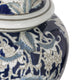Rayn Ginger Jar with Lid | Blue White Chinoiserie Art | 17" Porcelain