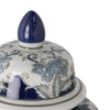 Rayn Ginger Jar with Lid | Blue White Chinoiserie Art | 17" Porcelain