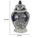 Rayn Ginger Jar with Lid | Blue White Chinoiserie Art | 17" Porcelain