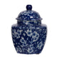 Porcelain Decorative Jars with Lid Set of 3 | Blue White Chinoiserie |6"