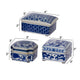 Porcelain Decorative Storage Boxes Set of 3 | Blue White Chinoiserie Art