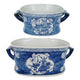 Porcelain Decorative Planter Pots Set of 2 | White Blue | 20, 14"