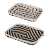 Mona Organic Wash Trays Set of 2 | White Black Bamboo Woven Patterns