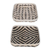 Mona Organic Wash Trays Set of 2 | White Black Bamboo Woven Patterns