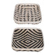 Mona Organic Wash Trays Set of 2 | White Black Bamboo Woven Patterns