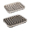 Mona Organic Wash Trays Set of 2 | White Black Bamboo Woven Patterns