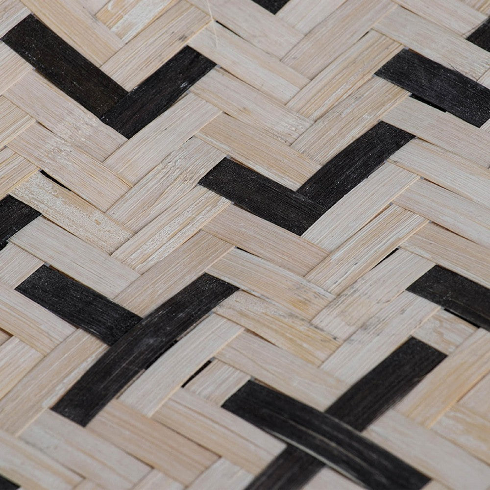 Mona Organic Wash Trays Set of 2 | White Black Bamboo Woven Patterns