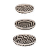 Mona Organic Wash Trays Set of 3 | White Black Bamboo Woven Patterns