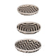 Mona Organic Wash Trays Set of 3 | White Black Bamboo Woven Patterns