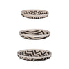 Mona Organic Wash Trays Set of 3 | White Black Bamboo Woven Patterns