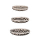 Mona Organic Wash Trays Set of 3 | White Black Bamboo Woven Patterns