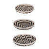 Mona Organic Wash Trays Set of 3 | White Black Bamboo Woven Patterns