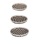 Mona Organic Wash Trays Set of 3 | White Black Bamboo Woven Patterns