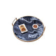 Set of 2 Decorative Trays w Handles | Black White Faux Marble Print | Gold