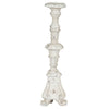 Jewa Vintage Pillar Candle Holder | 25" Distressed White Magnesia
