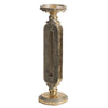 Candle Holder | Antique Gold Tabletop Accent | 14" Keyhole Stem