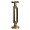 Candle Holder | Antique Gold Tabletop Accent | 14" Keyhole Stem