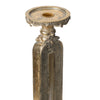 Candle Holder | Antique Gold Tabletop Accent | 14" Keyhole Stem