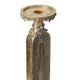 Candle Holder | Antique Gold Tabletop Accent | 14" Keyhole Stem