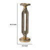 Candle Holder | Antique Gold Tabletop Accent | 14" Keyhole Stem
