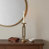 Candle Holder | Antique Gold Tabletop Accent | 14" Keyhole Stem